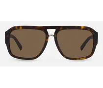 Dg Crossed Sunglasses - Uomo Icons Avana Acetato