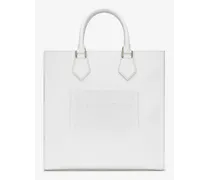 Dolce & Gabbana Tote In Pelle Di Vitello Con Logo In Rilievo - Uomo Borse Shopping Bianco Pelle Bianco