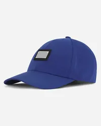 Dolce & Gabbana Cappello Da Baseball Nylon Con Placca Logata - Uomo Cappelli E Guanti Blu Blu