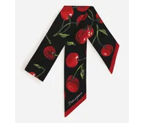 Cherry-print Twill Headscarf (6x100) - Donna Sciarpe E Foulard Multicolore Seta