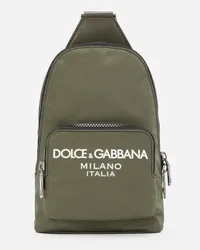 Dolce & Gabbana Zaino A Tracolla In Nylon - Uomo Verde Nylon Verde