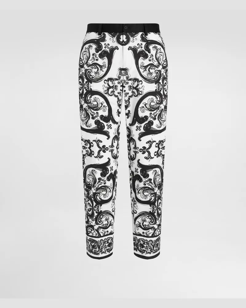 Dolce & Gabbana Pantaloni Stampa Maiolica - Uomo Pantaloni E Shorts Multicolore Multicolore