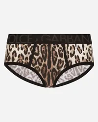 Dolce & Gabbana Slip Brando Jersey Bielastico Stampa Leo - Uomo Intimo E Loungewear Stampa Animalier Cotone Leo