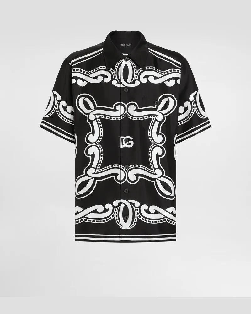 Dolce & Gabbana Camicia In Seta Stampa Bandana - Uomo Camicie Stampa Stampa