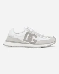 Dolce & Gabbana Sneaker Dg Cushion In Mix Materiali - Donna Sneaker Bianco Bianco