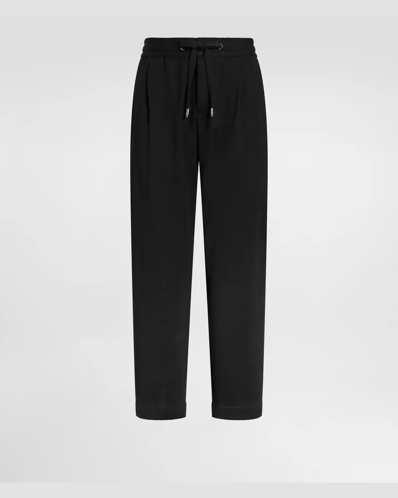 Dolce & Gabbana Pantaloni Jogging In Jersey - Uomo Pantaloni E Shorts Nero Nero