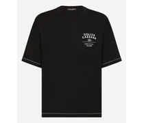 T-shirt Manica Corta In Cotone Logo Ricamato - Uomo T-shirts E Polo Nero