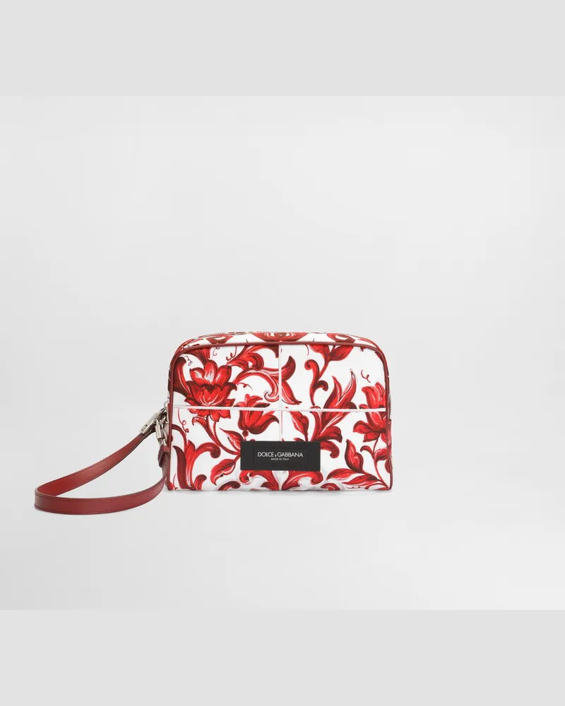 Dolce & Gabbana Borsa A Mano Essenza In Popeline Stampa Maiolica - Uomo Borse Shopping Multicolore Multicolore