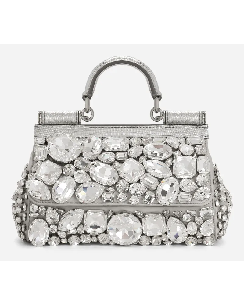 Dolce & Gabbana Borsa A Mano Sicily Piccola - Donna Borse A Mano Argento Argento
