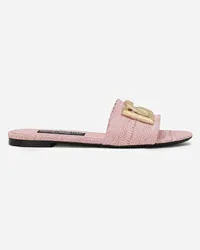 Dolce & Gabbana Slide In Rafia - Donna Slide E Mule Rosa Rosa