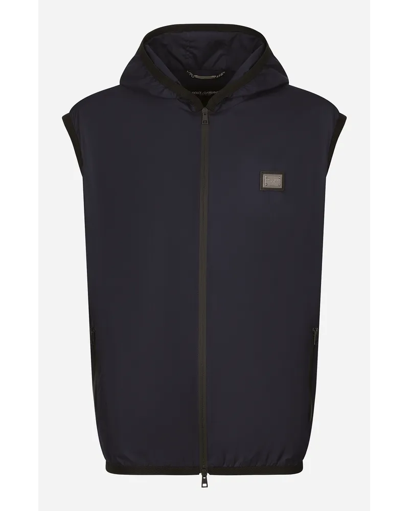 Dolce & Gabbana Gilet Sportivo Con Cappuccio - Uomo Cappotti E Giubbotti Blu Blu