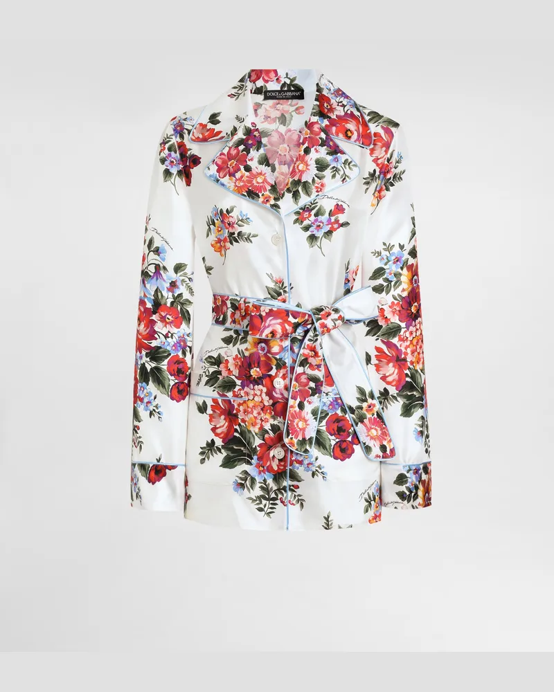 Dolce & Gabbana Camicia In Twill Stampa Mazzo Di Fiori - Donna Camicie E Top Multicolore Multicolore