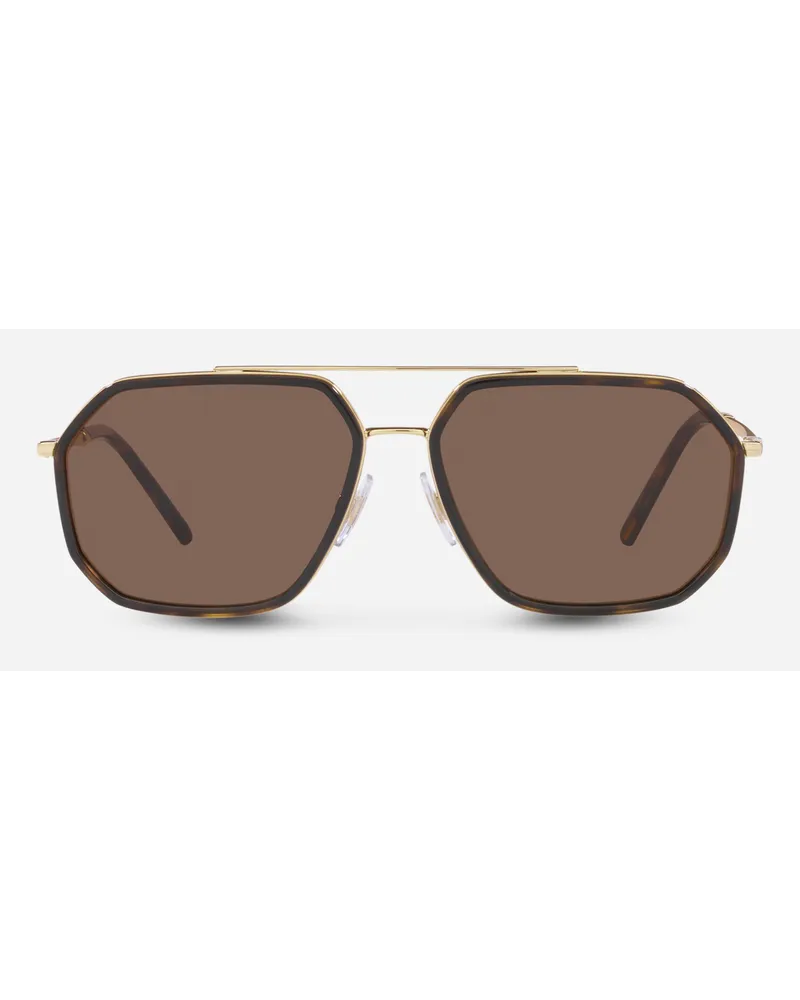 Dolce & Gabbana Gros Grain Sunglasses - Uomo Icons Oro E Avana Generic