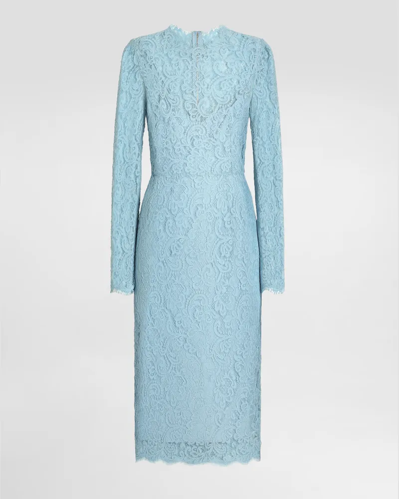 Dolce & Gabbana Abito A Tubino In Pizzo Cordonetto - Donna Abiti Azzurro Azzurro