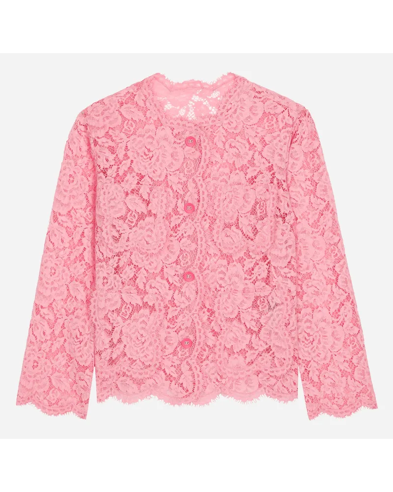 Dolce & Gabbana Giacca Monopetto In Pizzo - Donna Giacche E Blazer Rosa Rosa