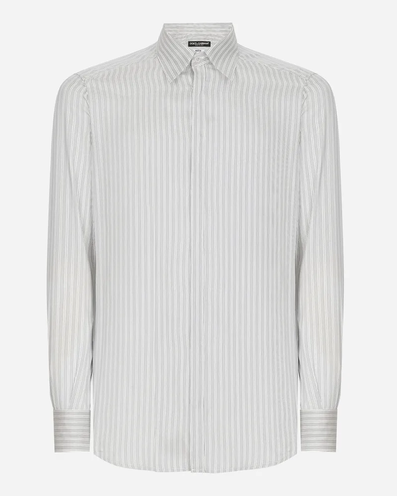 Dolce & Gabbana Camicia Martini In Popeline Rigato - Uomo Camicie Multicolore Rigato