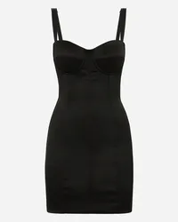 Dolce & Gabbana Miniabito A Bustier In Raso - Donna Abiti Nero Raso Nero