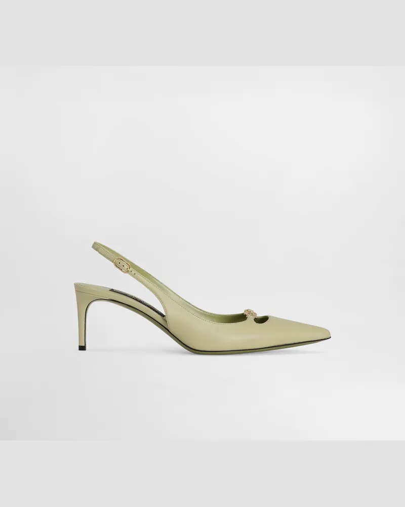 Dolce & Gabbana Slingback Lollo In Nappa Seta - Donna Décolleté E Slingback Verde Verde