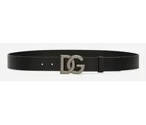 Leather Belt With Dg Logo - Uomo Cinture Multicolore Pelle