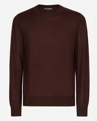 Dolce & Gabbana Maglia Girocollo In Cashmere Extrafine - Uomo Maglieria Bordeaux Cashmere Vino