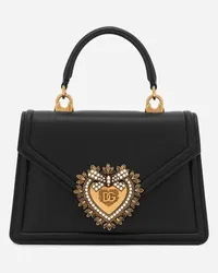 Dolce & Gabbana Borsa Devotion Piccola In Vitello Liscio - Donna Borse A Spalla E Tracolla Nero Pelle Nero