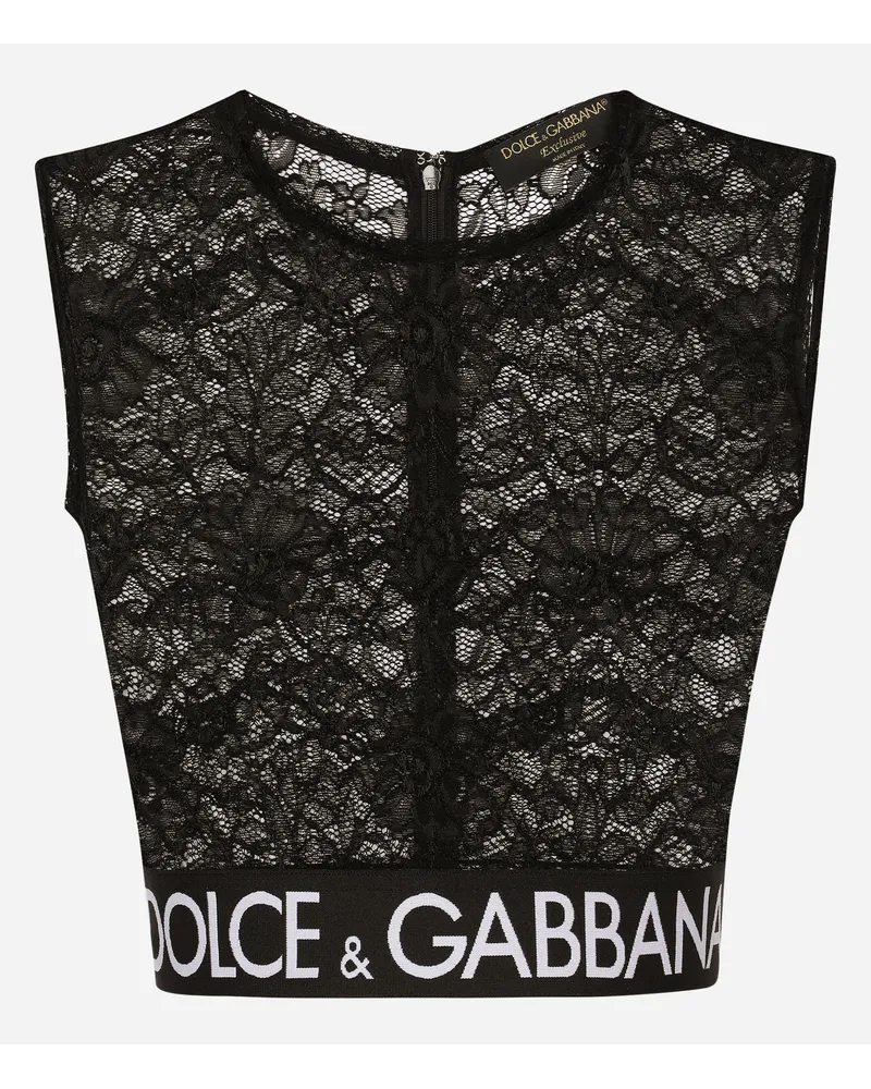 Dolce & Gabbana Top In Pizzo - Donna Camicie E Top Nero Nero