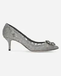 Dolce & Gabbana Pump In Taormina Lace With Crystals - Donna Décolleté E Slingback Grigio Pizzo Grigio