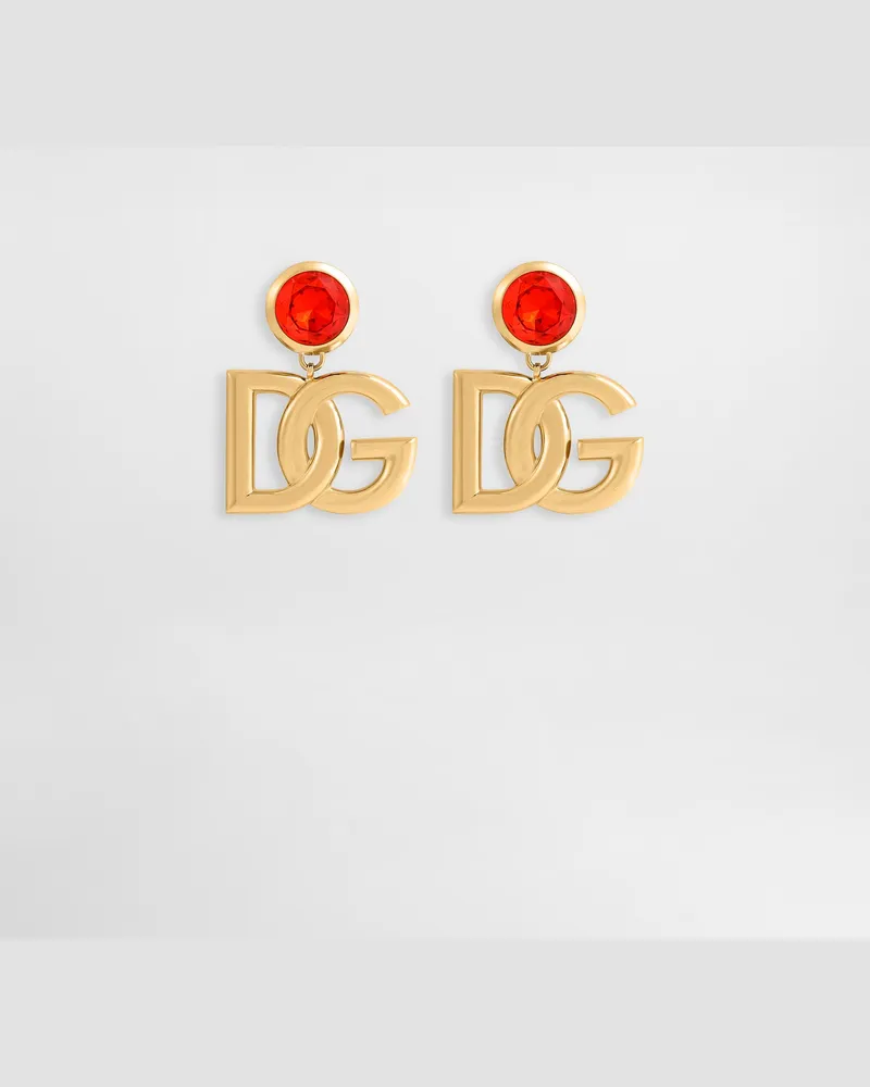Dolce & Gabbana Orecchini A Clip Con Logo - Donna Bijoux Arancione Metallo Arancione