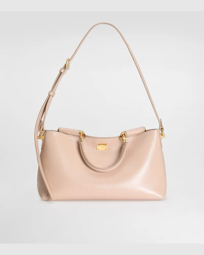 Dolce & Gabbana Borsa A Mano Vittoria In Pelle Di Vitello - Donna Borse A Mano Beige Beige