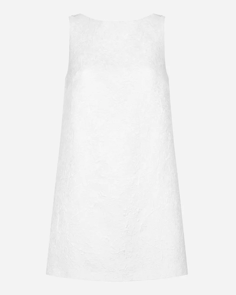 Dolce & Gabbana Abito Corto In Broccato Con Scollo Posteriore - Donna Abiti Bianco Bianco
