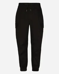 Dolce & Gabbana Cotton Cargo Pants With Branded Tag - Uomo Pantaloni E Shorts Nero Cotone Nero