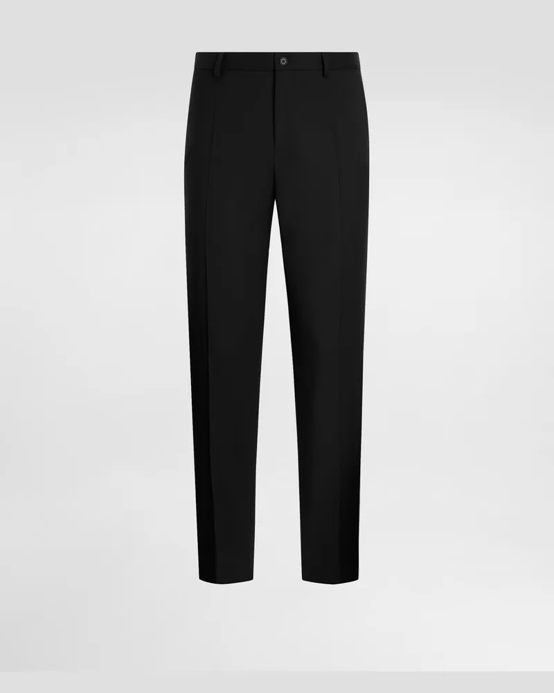 Dolce & Gabbana Pantaloni In Gabardina Di Lana - Uomo Pantaloni E Shorts Nero Nero