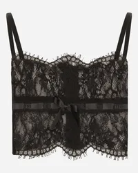 Dolce & Gabbana Top Lingerie In Pizzo - Donna Intimo Nero Nero