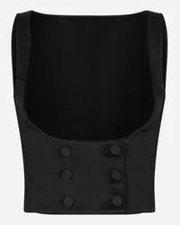 Dolce & Gabbana Gilet Tuxedo Doppiopetto In Duchesse Di Seta - Donna Giacche E Blazer Nero Nero