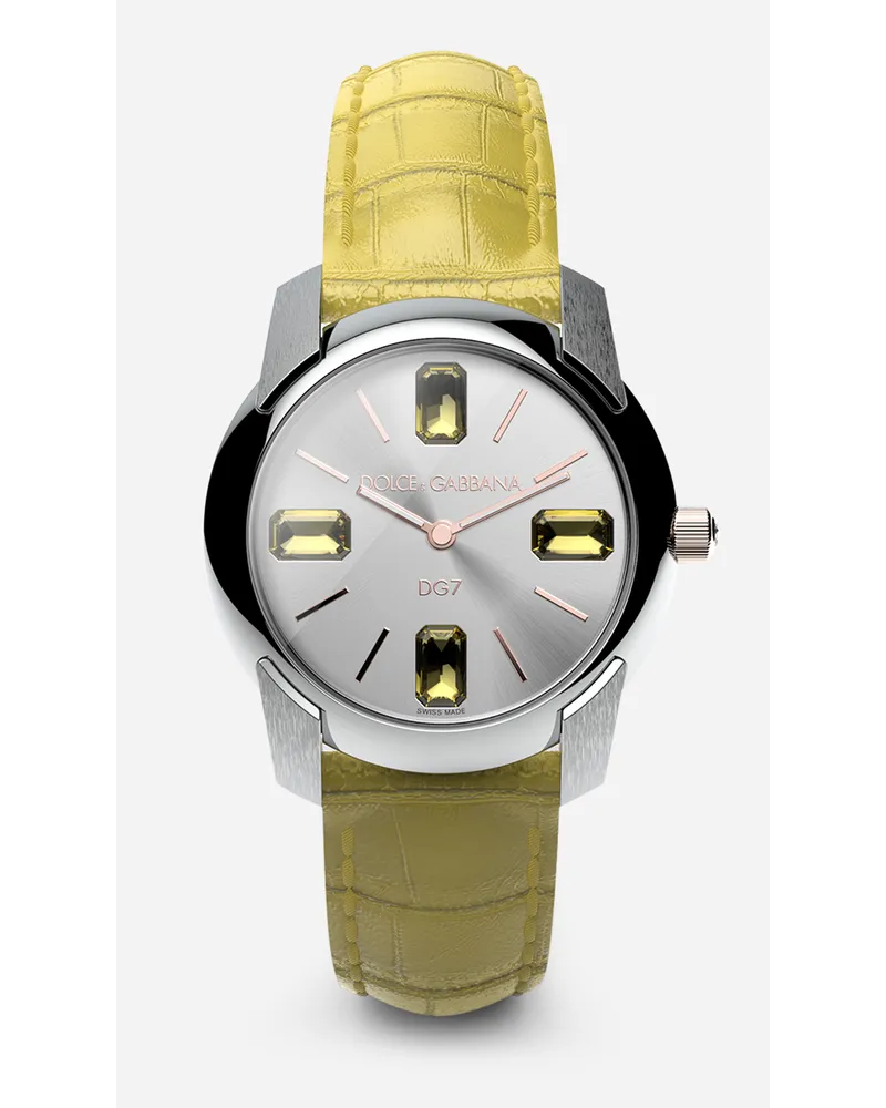 Dolce & Gabbana Watch With Alligator Strap - Donna Orologi Giallo Giallo