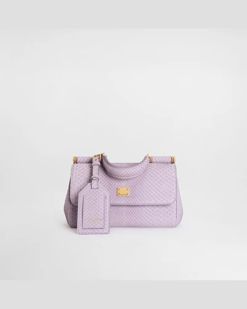 Dolce & Gabbana Borsa A Mano My Sicily Mini In Pitone - Donna Borse A Mano Lilla Lilla