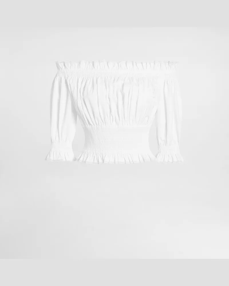 Dolce & Gabbana Top In Popeline - Donna Camicie E Top Bianco Bianco