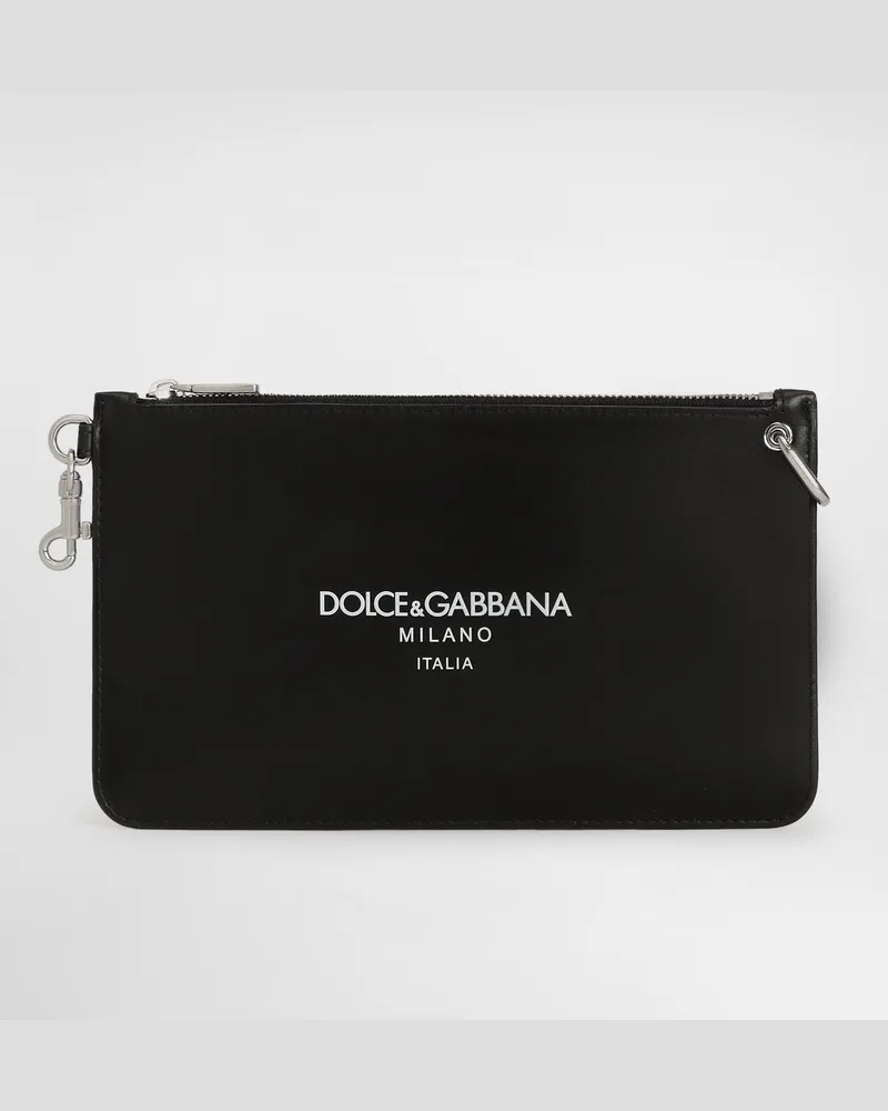 Dolce & Gabbana Necessaire In Pelle Di Vitello - Uomo Portadocumenti E Clutch Nero Nero
