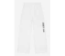 Pantaloni Jogging In Jersey Con Logo Dg Vib3 - Uomo Collezione Dgvib3 Teen Bianco