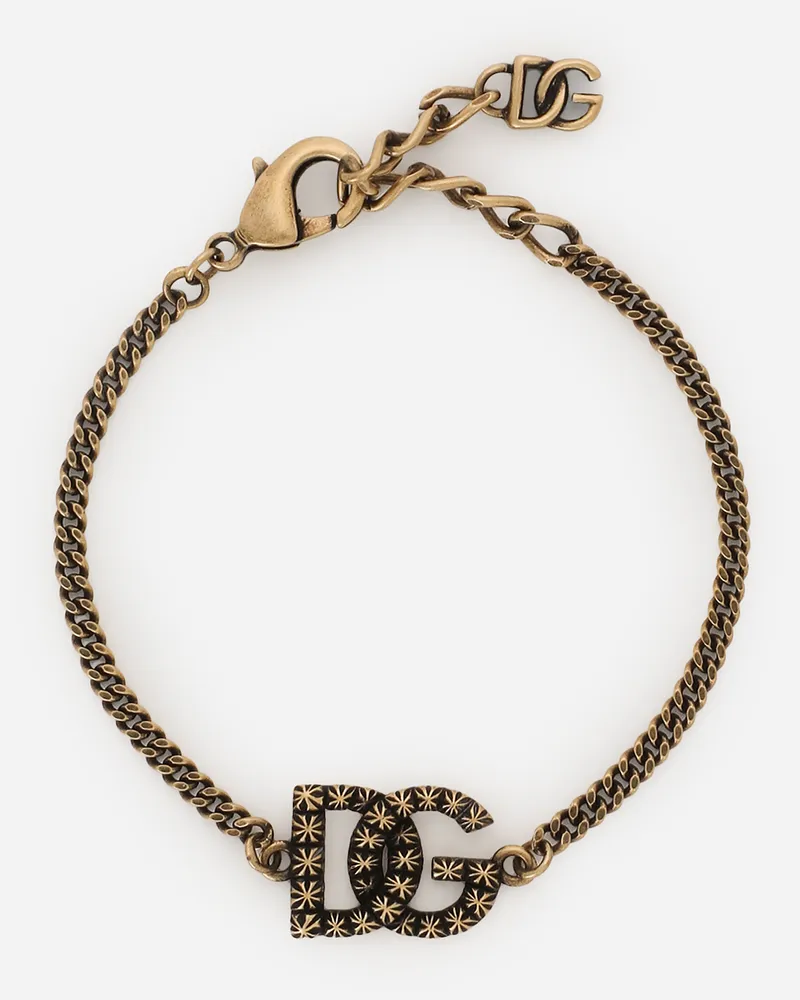 Dolce & Gabbana Bracciale A Catena Con Dg Logo - Donna Bijoux Oro Metallo Oro
