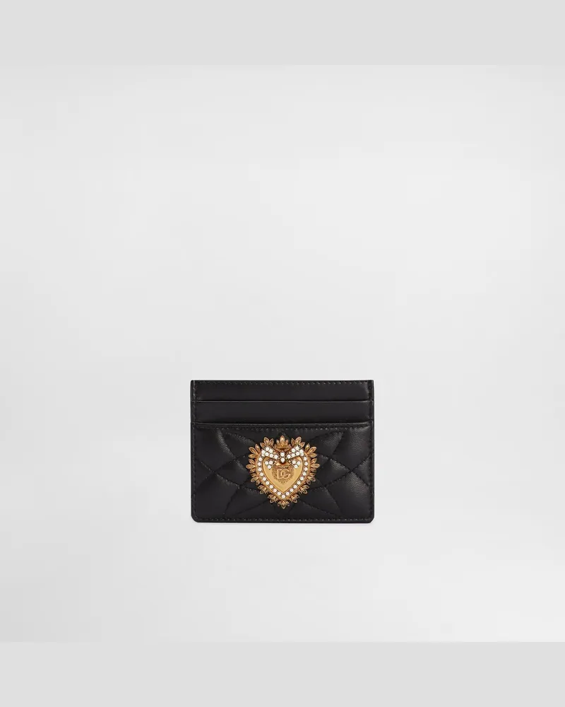Dolce & Gabbana Porta Carte Di Credito Devotion - Donna Portafogli E Piccola Pelletteria Nero Pelle Nero