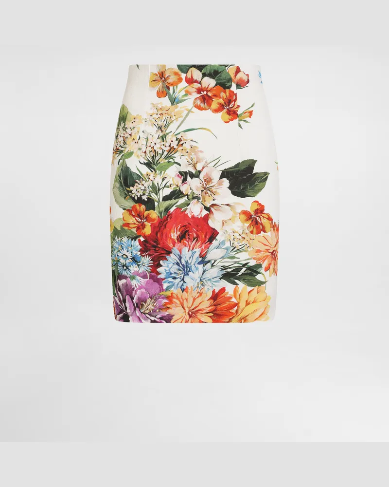 Dolce & Gabbana Minigonna Stampa Bouquet Fiori - Donna Gonne Stampa Stampa
