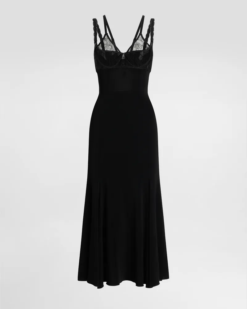 Dolce & Gabbana Abito Godet In Organzino - Donna Abiti Nero Nero