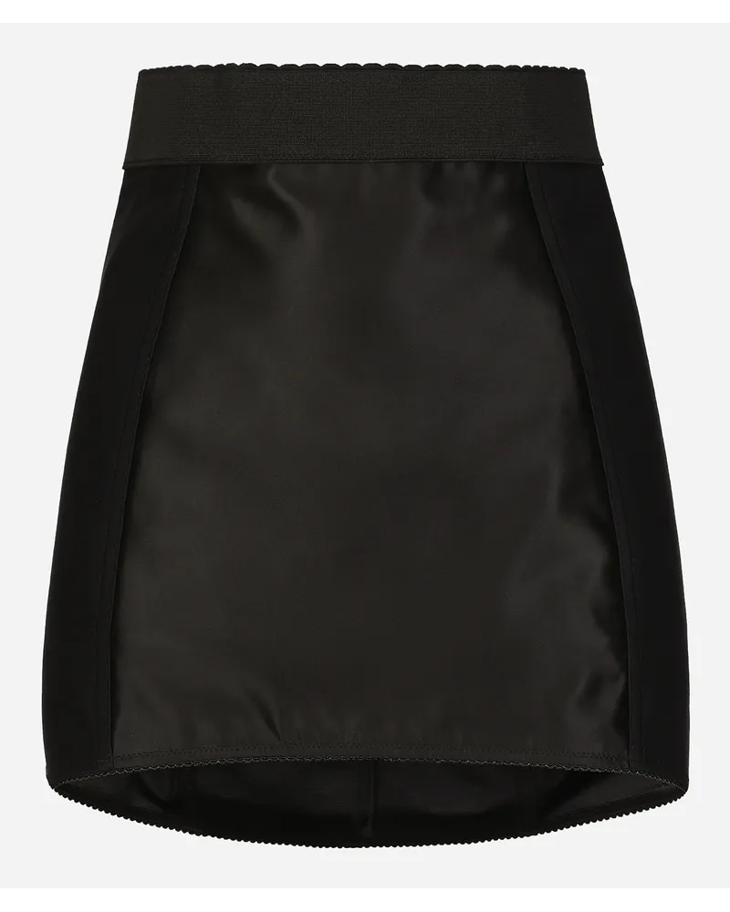 Dolce & Gabbana Minigonna Corsetteria In Marquisette E Pizzo - Donna Gonne Nero Nero