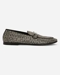 Dolce & Gabbana Pantofola - Uomo Driver E Mocassini Nero Tessuto Marrone