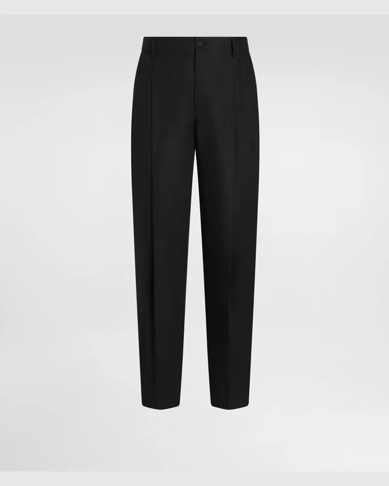 Dolce & Gabbana Pantaloni In Lino - Uomo Pantaloni E Shorts Nero Lino Nero