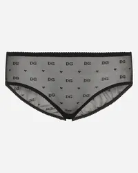 Dolce & Gabbana Slip In Tulle Jacquard - Donna Intimo Nero Nero