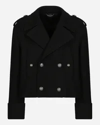 Dolce & Gabbana Cappotto Militare Corto In Lana - Uomo Cappotti E Giubbotti Nero Nero