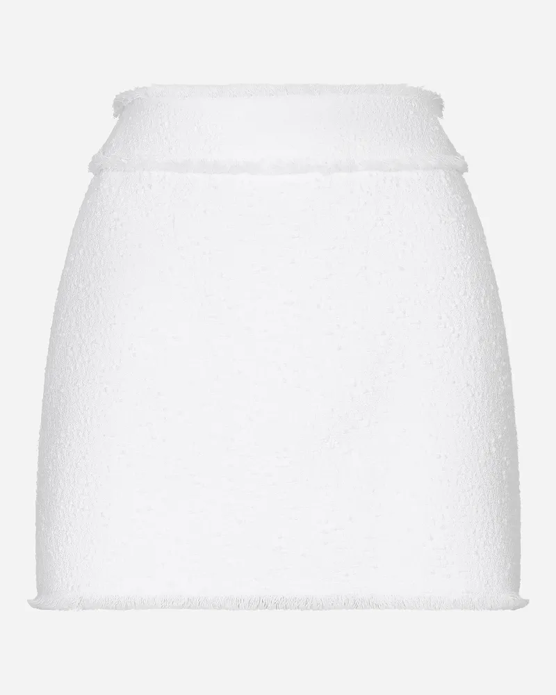 Dolce & Gabbana Minigonna In Tweed Rachel Di Cotone - Donna Gonne Bianco Bianco