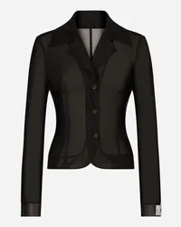 Dolce & Gabbana Single-breasted Marquisette Dolce Jacket - Donna Giacche E Blazer Nero Tessuto Nero